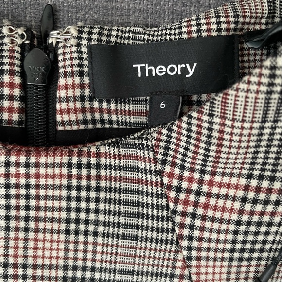 NWT Theory Wool blend Belted Plaid Check Sheath Dress 6 - Picture 7 of 12